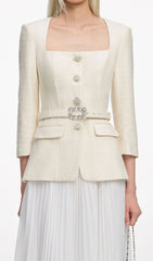 Ilayda Elegant Pleated Midi Dress