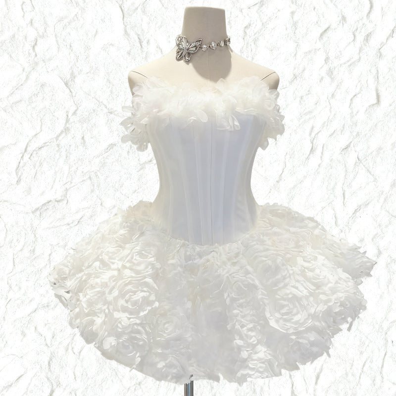 Irma Strapless Corset Floral Mini Dress