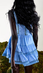 Freida Strappy Eyelet Embroidery Mini Dress