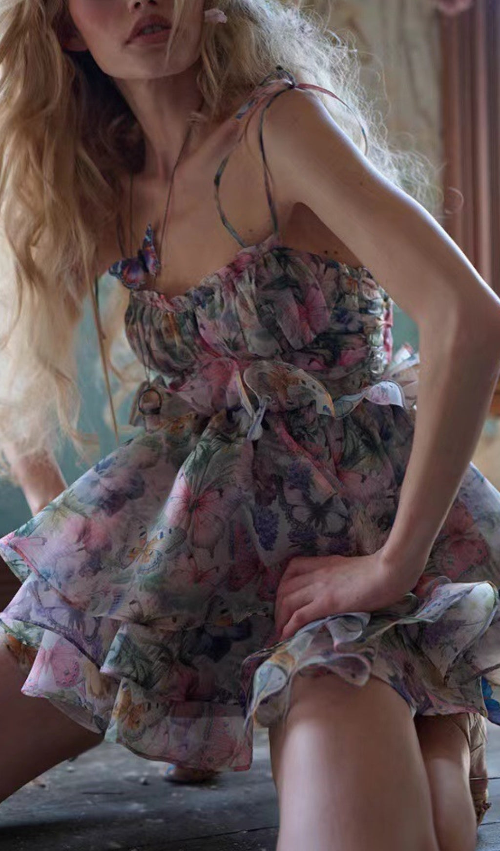 Dillian Dreamy Floral Ruffle Mini Dress