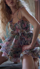 Dillian Dreamy Floral Ruffle Mini Dress