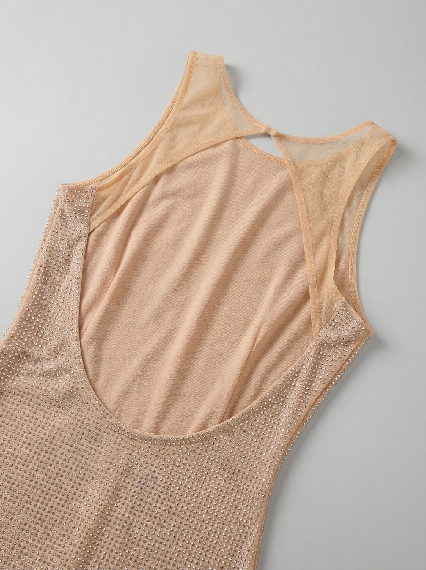 Jaysha Dazzling Rhinestone Backless Mini Dress