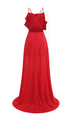 Stunning Red Rose Maxi Gown