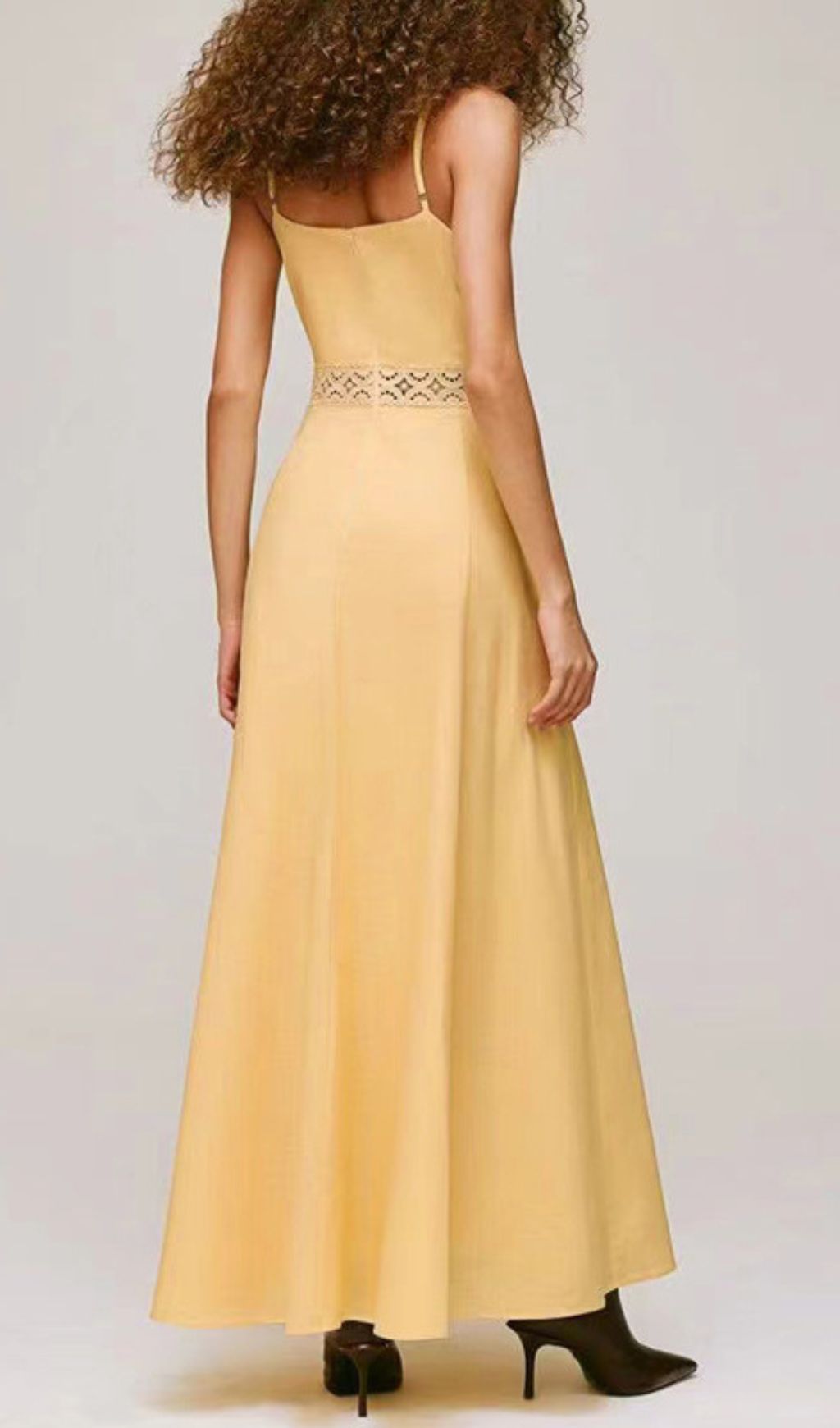 Emmali Golden Lace Two-Piece Maxi Dress Set