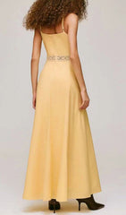 Emmali Golden Lace Two-Piece Maxi Dress Set