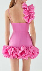 Glamorous Fuchsia Pink Ruffle Mini Dress