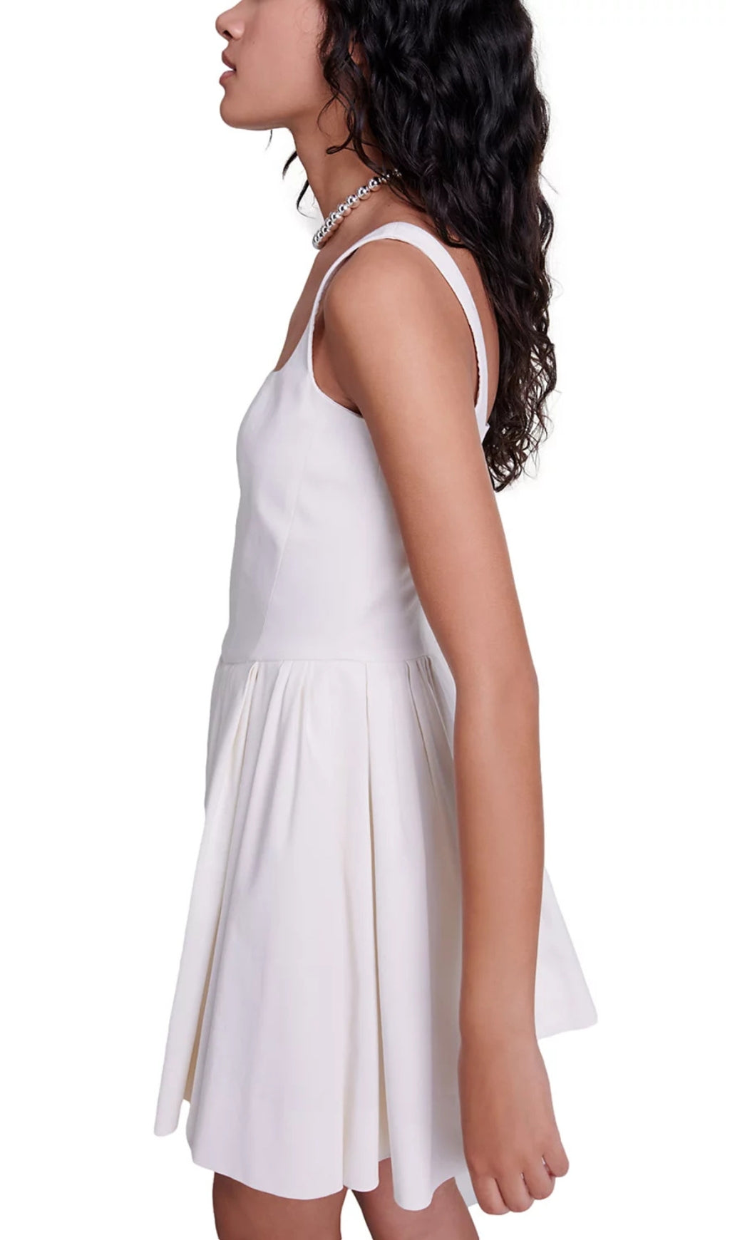 Robole Chic Square Neck Pleated Flare Mini Dress