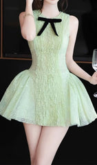 Isoko Fresh Green Lace Mini Dress
