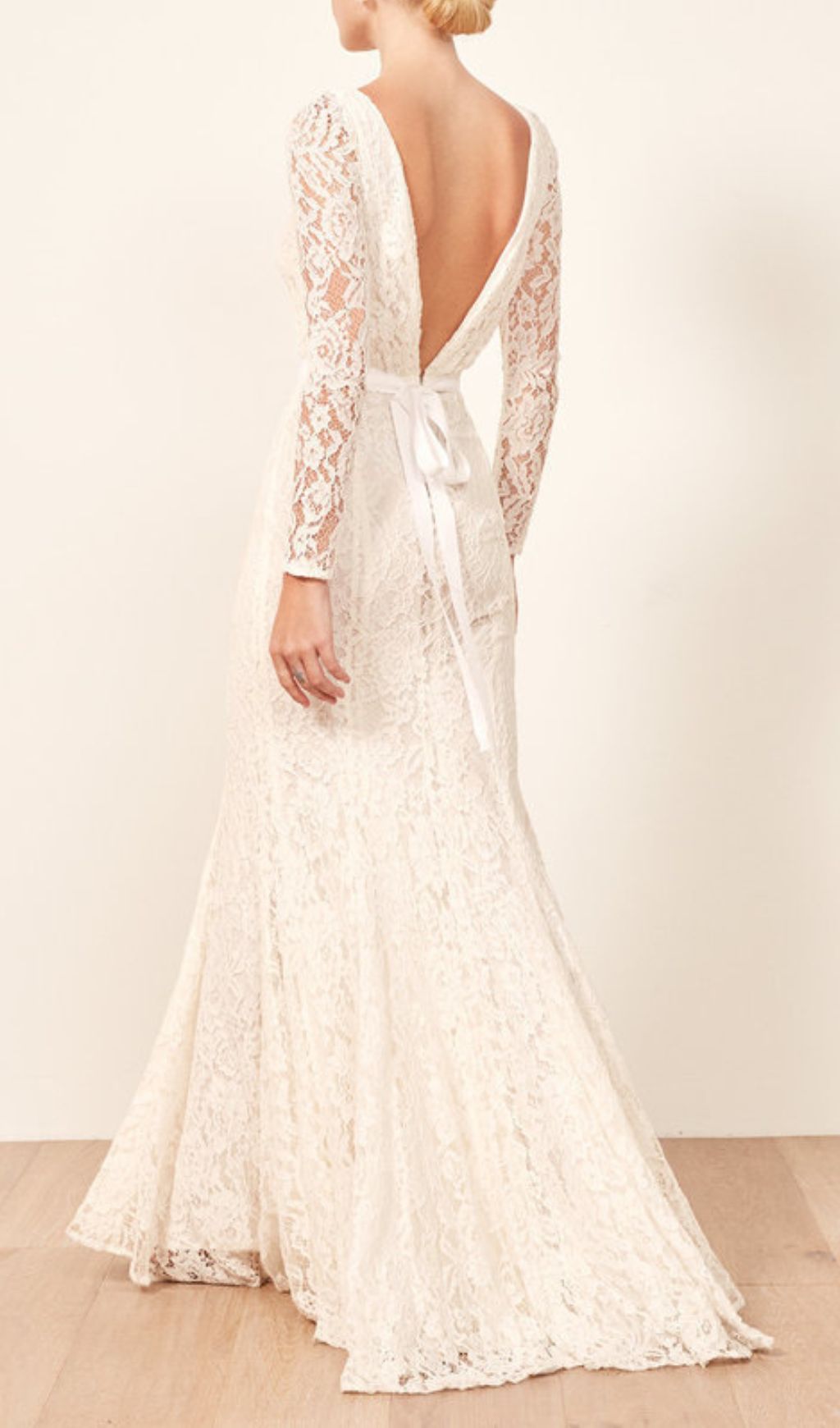 Haynes Elegant White Lace Long Sleeve Maxi Dress