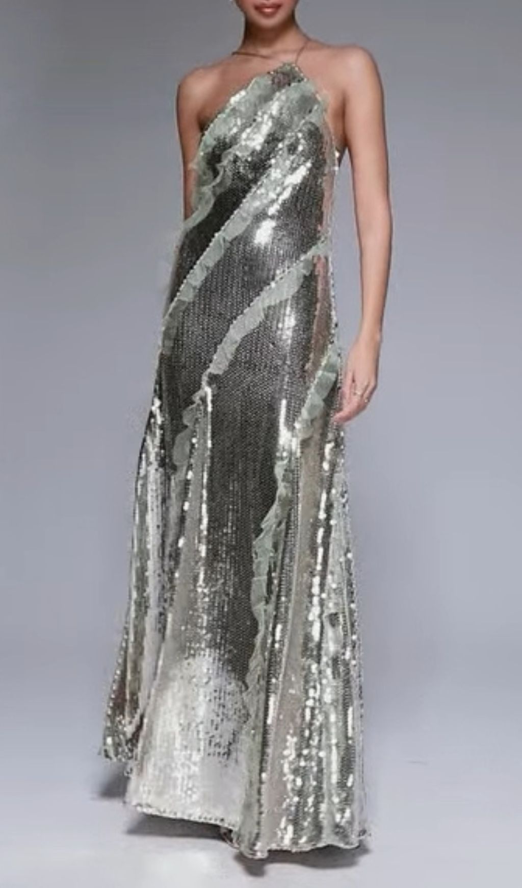 Glamorous Gust Halter Sequin Backless Maxi Dress