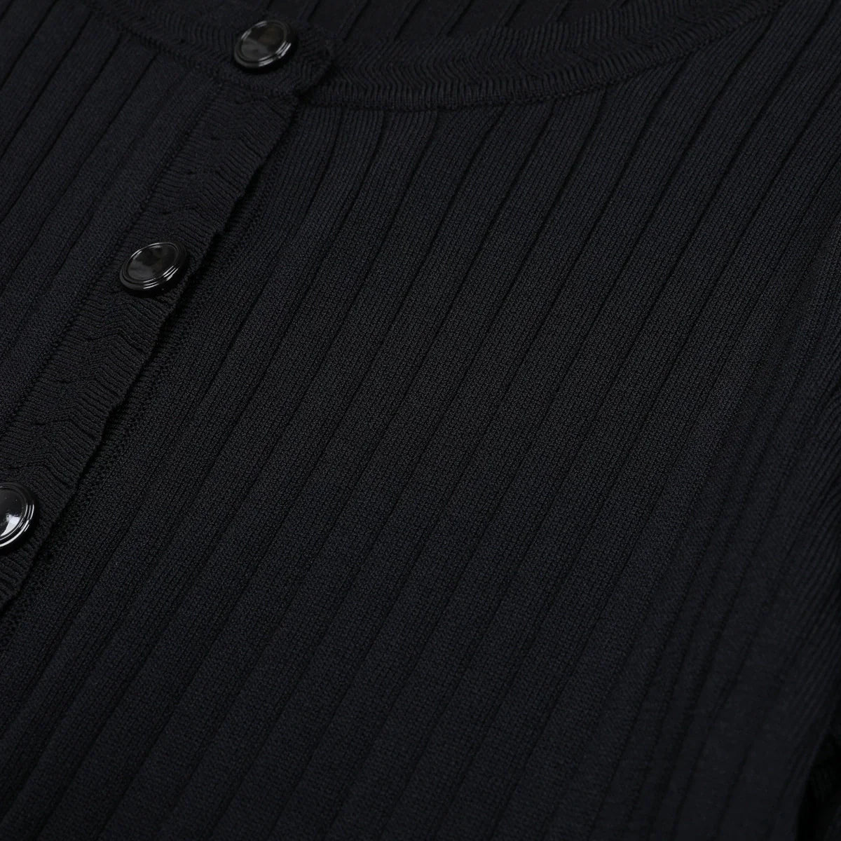 Jackie Black Ribbed Knit Maxi Dress & Cardigan Set