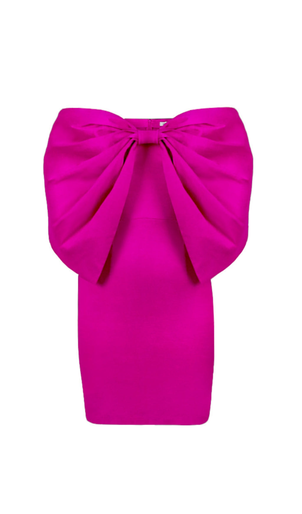 Baara Fuchsia Bow Off-Shoulder Mini Dress