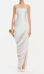 Julianne White Strapless Maxi Dress