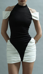 Hesperia Halter Ruched Mini Dress