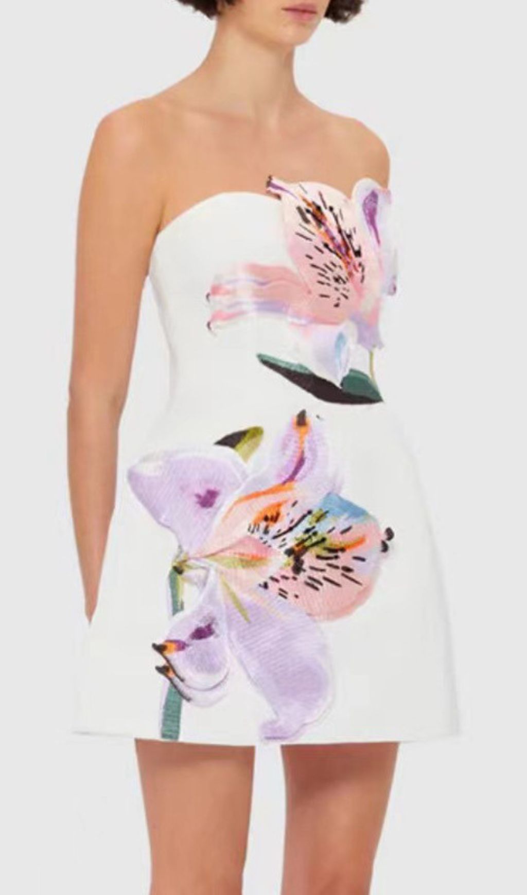 Huy White Strapless Mini Dress