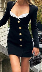 Ghazi Black Luxe Tailored Mini Dress