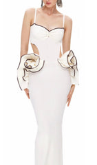 Bernadette White Floral Cutout Bandage Maxi Dress