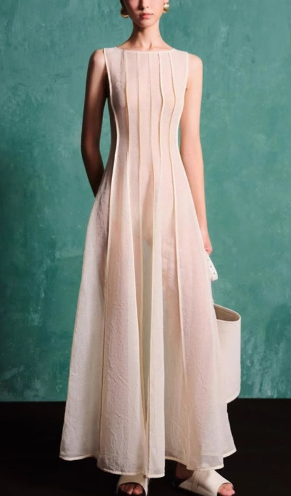 Elva Ethereal Sleeveless Mesh Maxi Dress