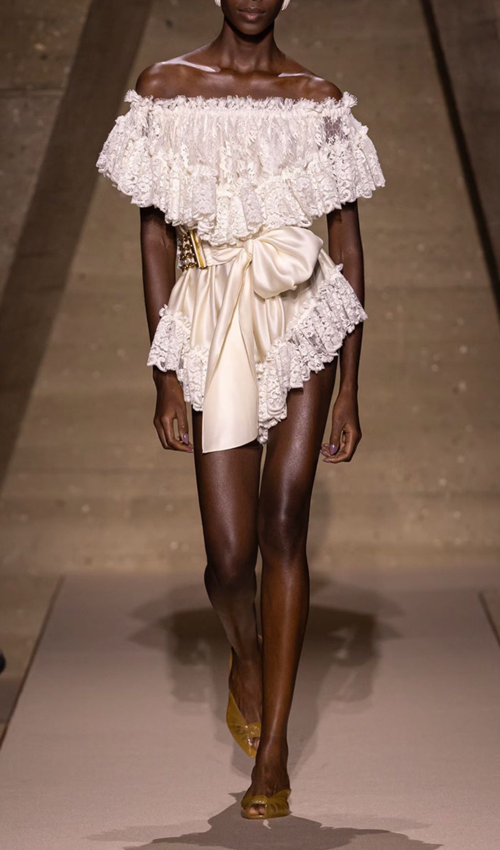 Basye Enchanting Off-Shoulder Lace Mini Dress
