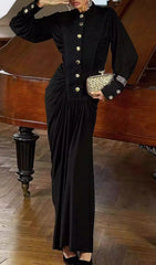 Hikari Empress Ruched Long Sleeve Maxi Dress