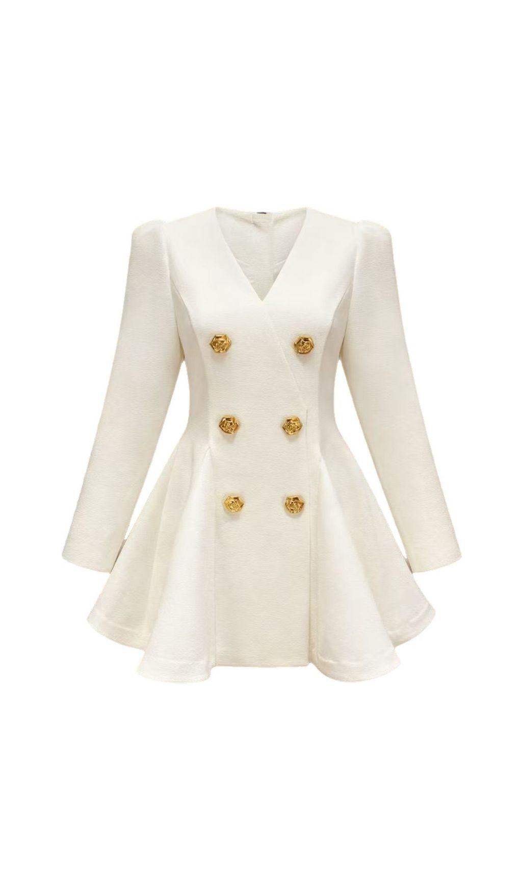 Ilene White Double-Breasted Blazer Mini Dress