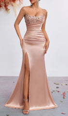 Joanie Strapless Sequin Ruched Maxi Dress