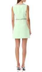 Glamorous Mint Green Diamante Bow Mini Dress with Chic Cut-Out