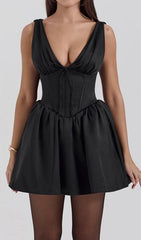 Dhara Black Corset Mini Dress