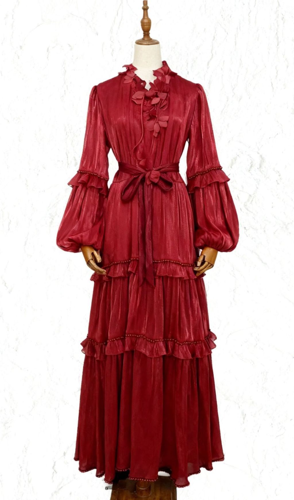 Ilissa Elegant Ruffle Midi Dress for Women