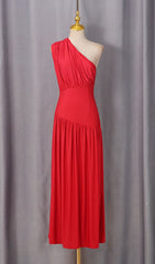 Jordon Red One-Shoulder Maxi Dress