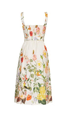 Dairin Vibrant Floral & Botanical Belted Midi Dress