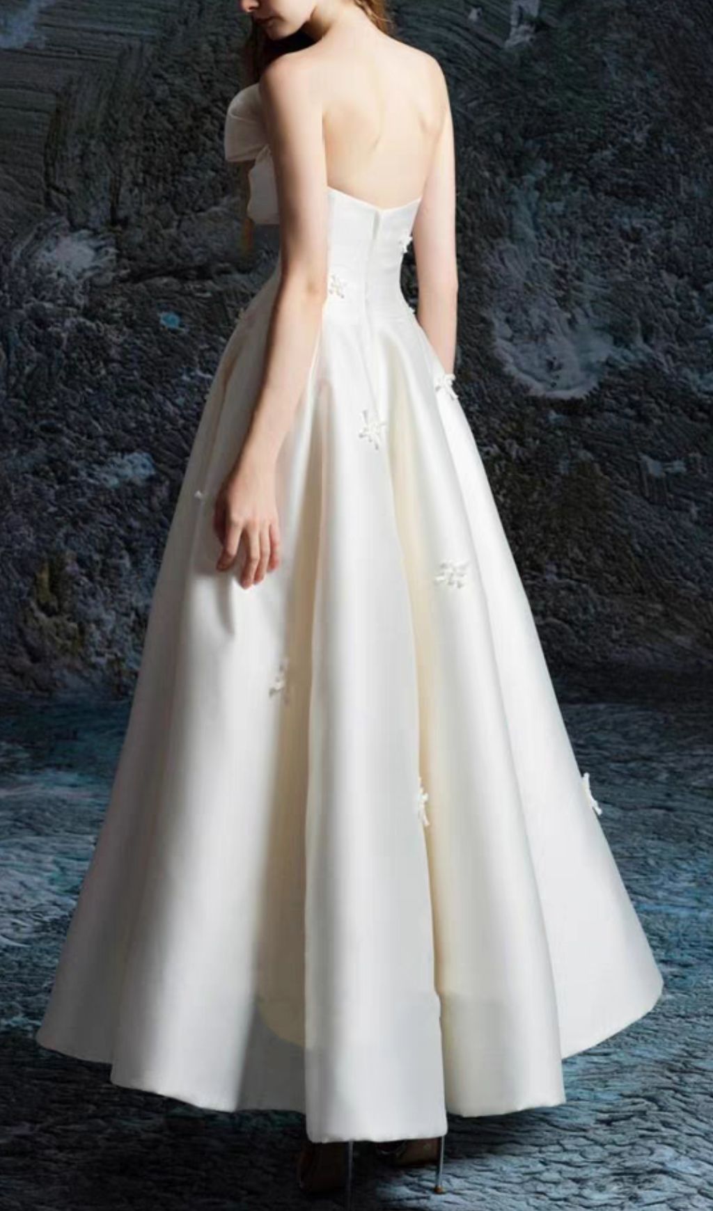 Ganesa White Strapless Bow Maxi Dress