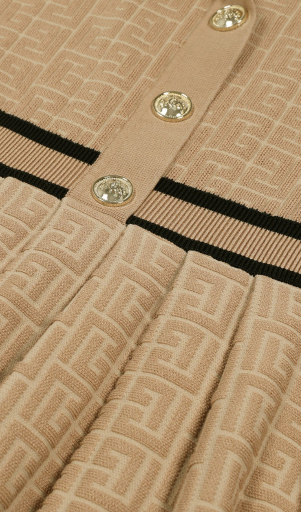 Chic Ehud Khaki Monogram Knit Mini Dress