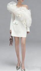 Jaylin Ethereal Cloud Off-Shoulder Mini Dress