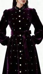 Iwalani Velvet Embellished Midi Dress