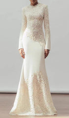 Elodie Timeless Lace & Crepe Maxi Gown