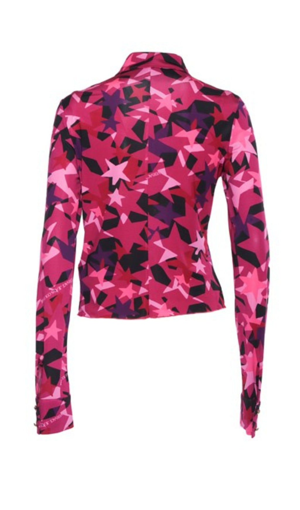 Vibrant Star-Print Long Sleeve Button-Up Shirt