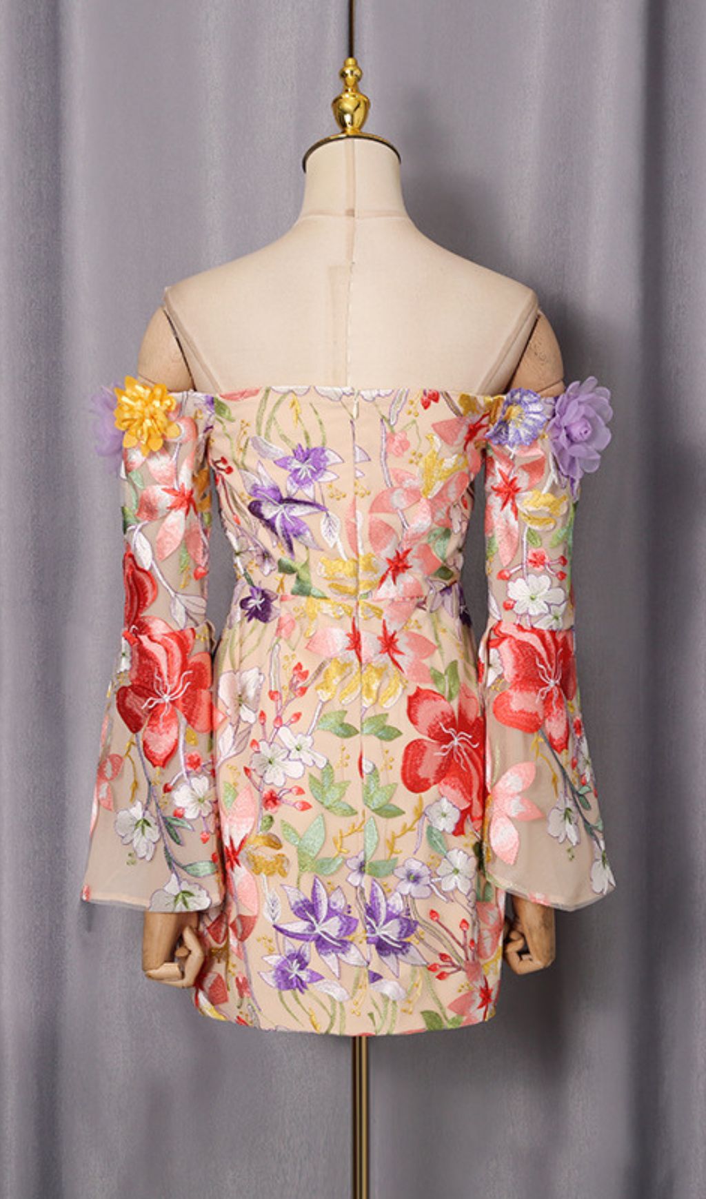 Iga Floral Embroidered Off-Shoulder Mini Dress