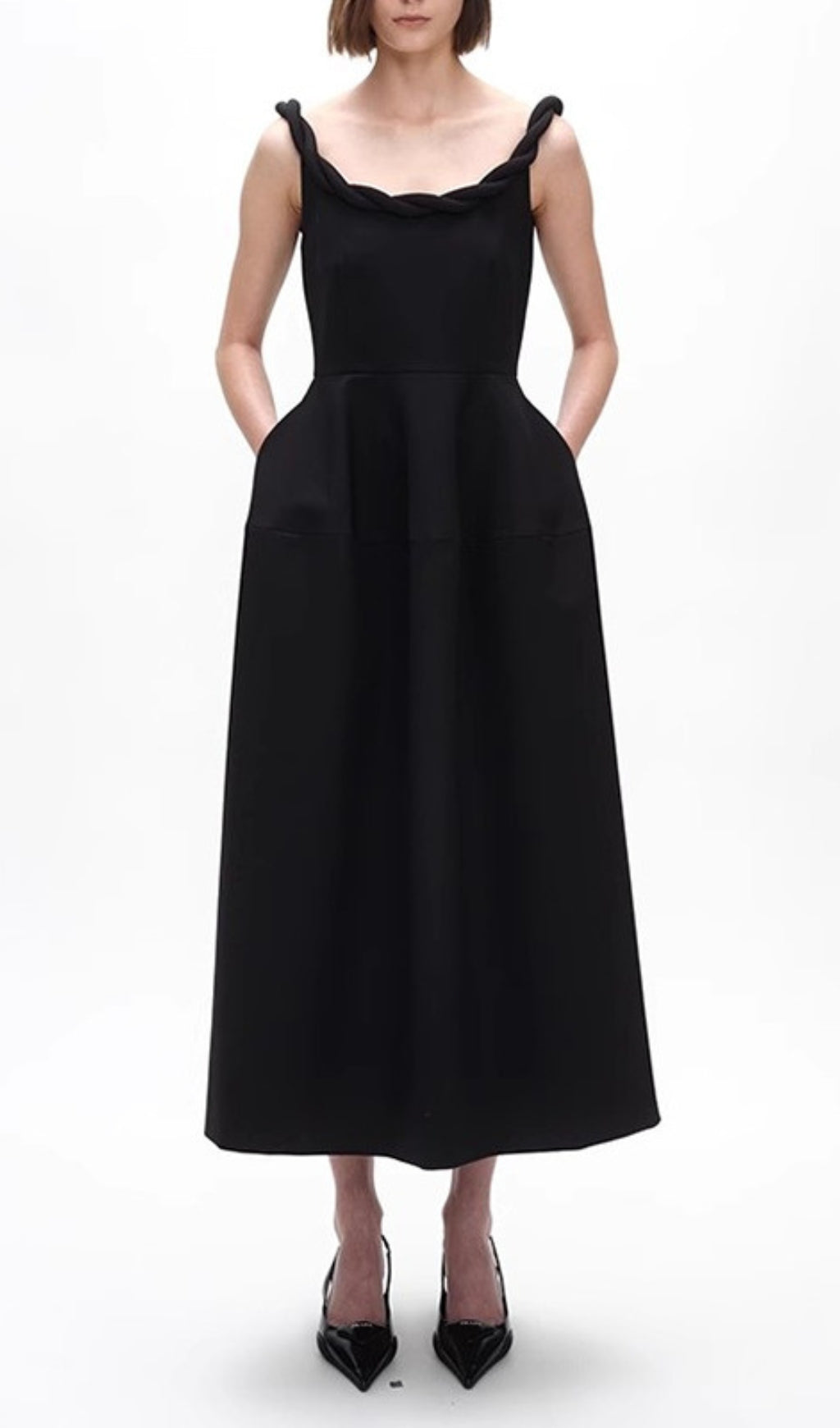 Emmet Black Midi Dress