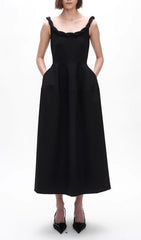 Emmet Black Midi Dress