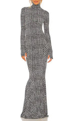 Gilmore Chic Plaid Turtleneck Maxi Dress