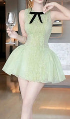 Isoko Fresh Green Lace Mini Dress