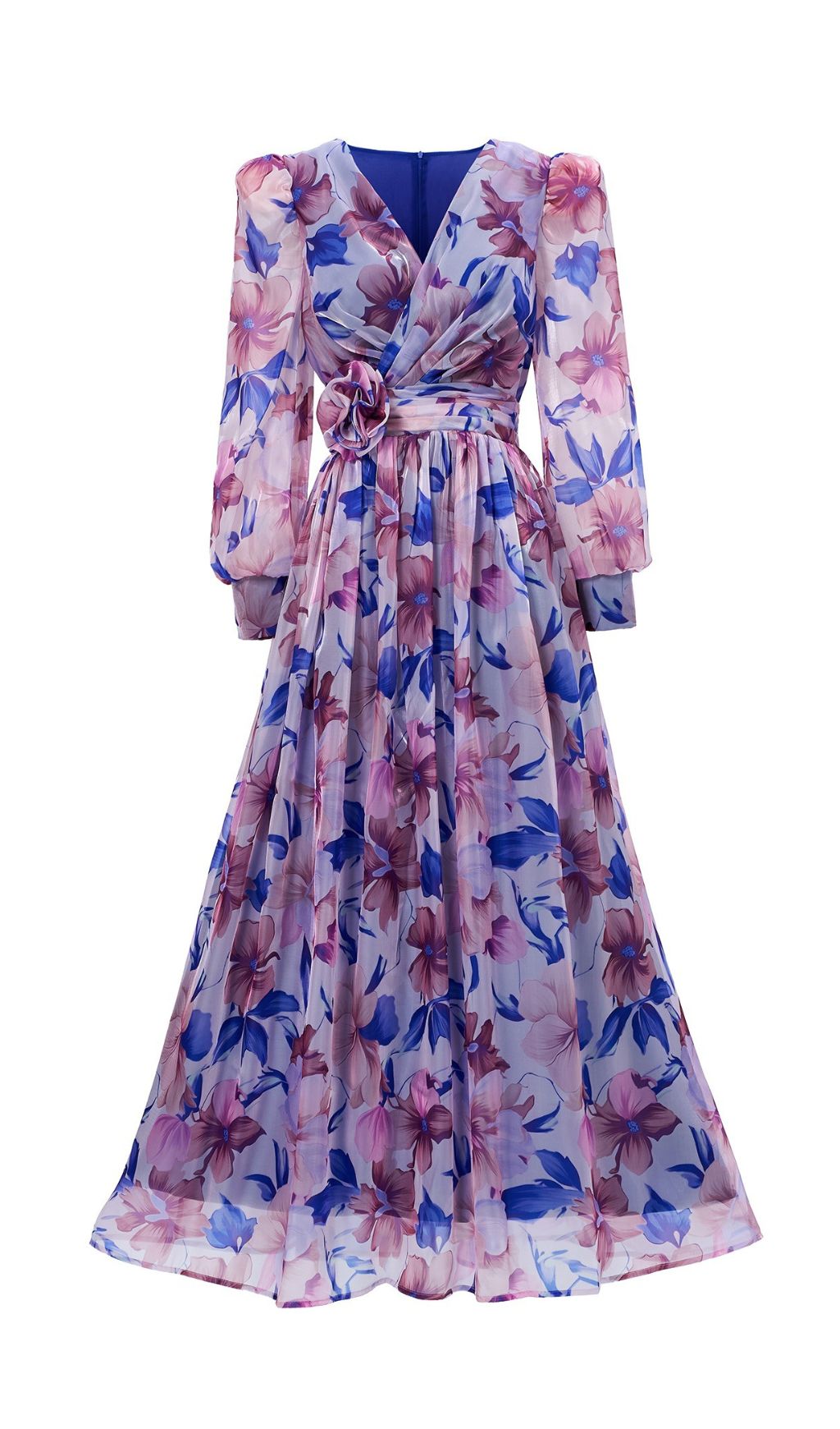 Ferial Romantic Blue Floral Maxi Dress