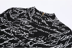 Heba Love Letter Script Long Sleeve Maxi Dress
