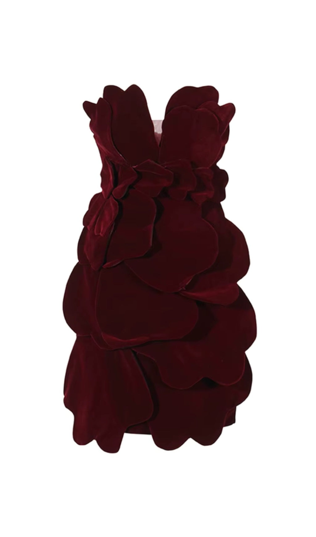 Statement Red Suede Strapless Mini Dress