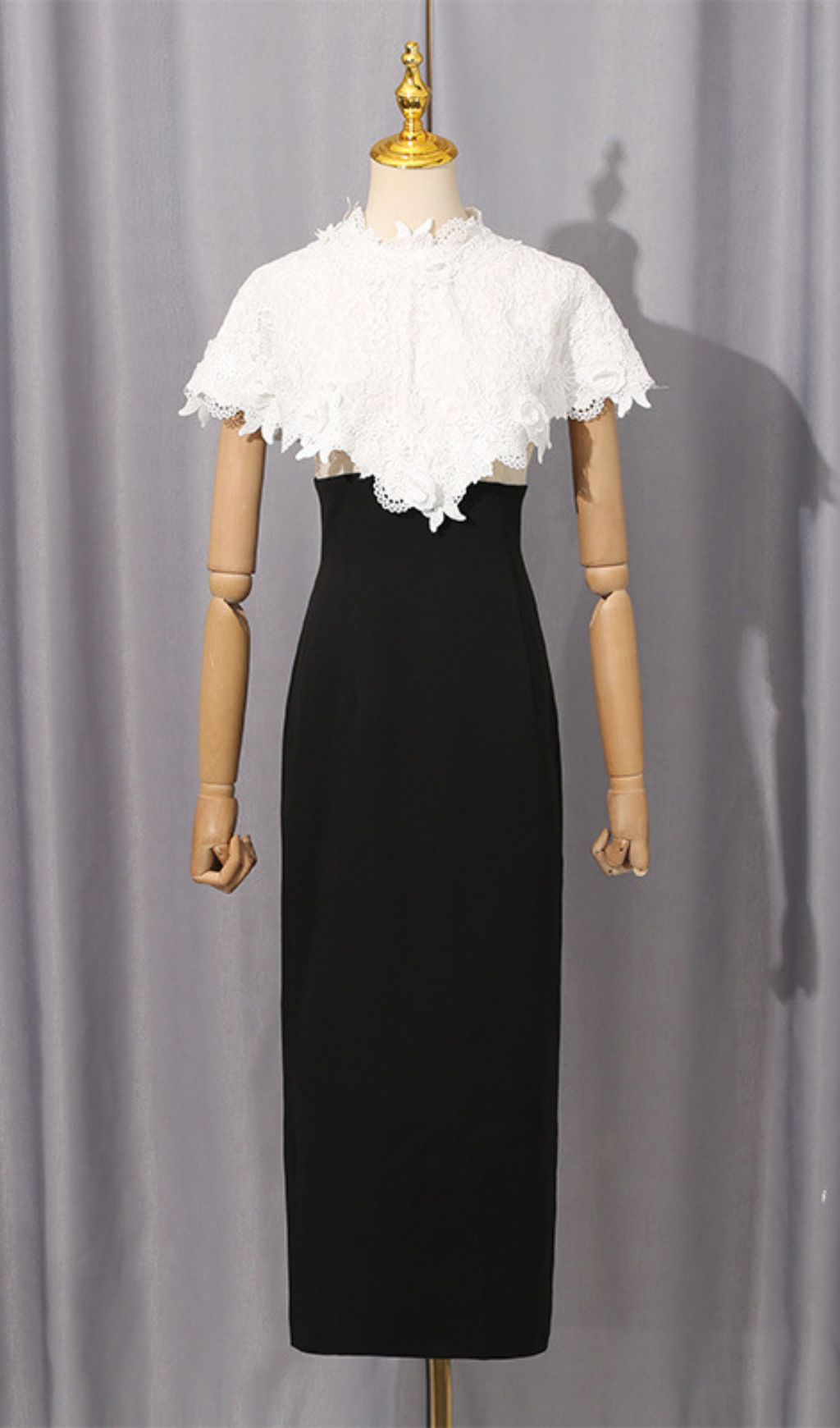 Ivy Black Cutout Bodycon Midi Dress & Ethereal Lace Capelet