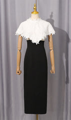 Ivy Black Cutout Bodycon Midi Dress & Ethereal Lace Capelet