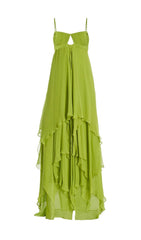 Emmalia Green Flowy Maxi Dress
