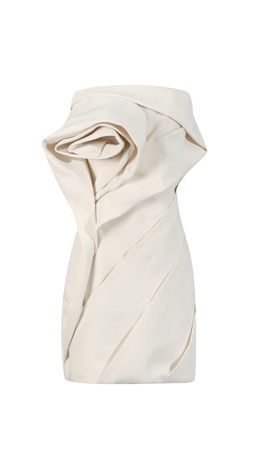 Calissa Sculptural Rose Strapless Mini Dress