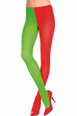 Red & Kelly Green Jester Tights